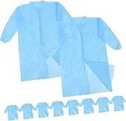 10pcs Unisex Disposable Lab Coats Breathable Non Woven Protective Suit Lightweight Chem Lab Coat for Comfortable Extended Wear Accommodates Various Body