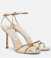 [Jimmy Choo] Jimmy Choo Archive Leo 100 leopard-print sandals AU 6 brown