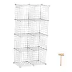 Wire Cube Storage Organizer, 8-Cube Metal C Grids Storage, Storage Bins White