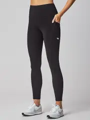Running Bare Womens Black Pocket Leggings & Full Length Tights