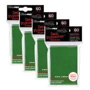 4x 60pc Ultra Pro Mini Deck Gaming Card Sleeve Acid Free Protector 62x89mm Green