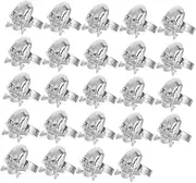 Toyvian 24Pcs Pirate Skull Rings for Silver Party Accessories for Halloween Pirate Themed Celebrations and Costume Events Fun for Boys