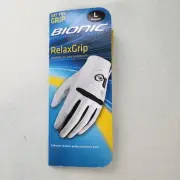 Bionic Golf Glove Mens Left Hand Relax Grip White Black Trim Large New In Pkg