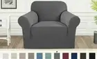 Stretch couch New Slip SofaCover Water Resistant Thick1/2/3/4 Seater DarkGrey th