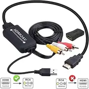 HDMI to RCA Converter, HDMI to RCA Cable, 1080P HDMI to AV Adapter Cable Supports NTSC for Amazon Fire Stick, Roku, Chromecast, Apple TV, PC, Laptop, Xbox, HDTV, DVD Etc