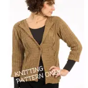 NWT Plymouth Yarn Co 1324 Ladies Rib and Lace Cardigan Sweater Knitting Pattern