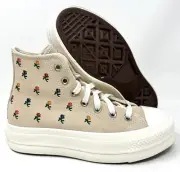 Converse Chuck Taylor All Star Lift Platform High Embroidered Roses W Size 7