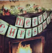 Merry Christmas Fireplace Banner.