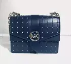Michael Kors Checkerboard Embossed Pyramid Stud Convertible Crossbody