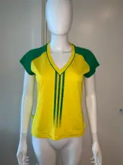 NWT ADIDAS 2006 WORLD CUP GERMANY BRAZIL BRASIL GREEN YELLOW FLAG SHIRT XS