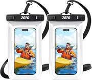 JOTO 2 Pack Waterproof Phone Pouch Case Up to 7", IPX8 Underwater Phone Case Cellphone Dry Bag for iPhone 16 15 14 13 12 Pro Max Xs Max XR X 8 7 6S Plus SE/Galaxy S24 S23 S22 S21 -Clear