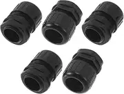 X AUTOHAUX M25x1.5 Cable Glands 21.2mm / 0.83" Bellows Waterproof Tensile Joint Straight-Through PA6 Nylon Black 5 Pcs