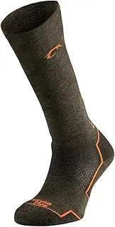 [Lurbel] Agres Six Merino Wool High Socks Thermal Trekking Socks Breathable Socks, Undergrowth, orange, Medium