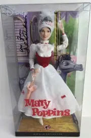 SIGNED BY JULIE ANDREWS *New* Mary Poppins Pink Label Barbie Doll #M0672 2007