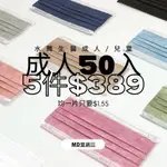 【全館現貨天天出貨】任選5件$389【均一片$1.55】 水舞生醫醫用平面口罩 50入【成人/兒童】【全黑/全白/素色】