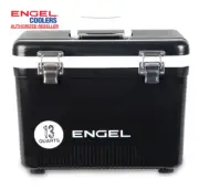 ENGEL 13QT Leak-Proof, Air Tight, Hard Sided Cooler / Lunchbox Black