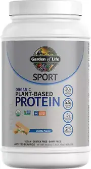 Organic Vegan Protein Powder, Vanilla Protein Powder with Probiotics, Bcaas, 30G