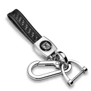 RAM in Black Real Black Carbon Fiber Loop-Strap Chrome Hook Key Chain
