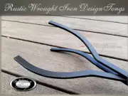 FIREPIT TONGS - Fireplace LOG GRABBER / CLAW Wrought Iron Style (Rustic)
