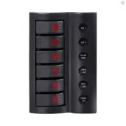 12V 6 Gang Car Boat Switch Panel Waterproof Auto Fuses With LED Indicators IP68