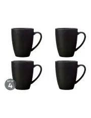 [Maxwell & Williams] Caviar Coupe Mug 400ml Set of 4 in Black