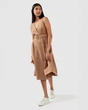 [Belle & Bloom] Miss Independence Midi Dress - Camel