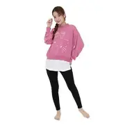 SAZAC (Sazak) Kitty Layer Sweat Pullover Pink Ladies ML