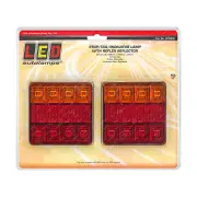 LED Autolamps Stop Tail Indicator Reflector Light 8 LED Lamp 12V Twin Blister