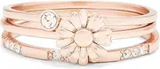 [Pura Vida] Rose Gold-Plated Daisy Pickin' Ring Stack - Brass Base, Stylish Design - Set of 3, Sizes 5-9