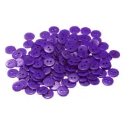 200pcs Sewing Button 15mm 2 Holes Resin Round Craft Buttons, Purple