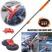 Mop Cleaning Brush Adjustable Car Wash Mop with Long Handle For Window Rotate AU