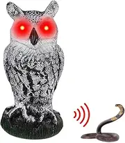 Owl Scarecrow | Motion Activated Scarecrow Owl with Red Eyes and Scary Sound,Fake Owl Scarecrows, Owl Statue for Keep Plants, Trees, and Flowers Safe from Invading Animal Or Rodents Zalhin