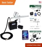 Professional Dual-Action Airbrush Kit with Mini Compressor - Perfect for Crafts
