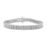 Fancy Bracelet with 1.00ct of Diamonds in Sterling Silver