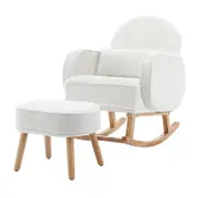 Aura Boucle Rocking Chair with Ottoman