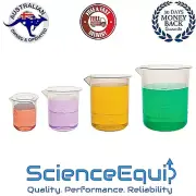 Beaker Plastic PolyLab Autoclavable 25, 50,100, 250ml, 1ea Set of 4 Pcs