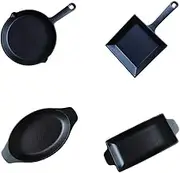 HAWOK Cast Iron Mini Server Rectangle: 12 oz,Square:12oz,Oval 12oz, Round 15oz Set of 4………