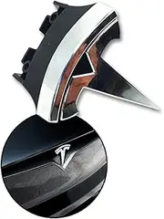 CoolKo Front Hood/Grille Bright Emblem Logo Compatible with Tesla Model S - Chrome 1 Piece