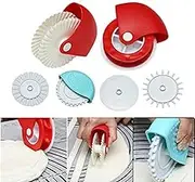 Fundeal Pastry Wheel Cutter and Decorator - Beautiful Pie Crust and Lattice Decoration Tool for Pies, Pasta, Puff Pastry or Fondant