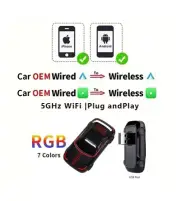 2in1 Wireless Dongle Wireless Android Auto Adapter Box Plug with Wired Car Play
