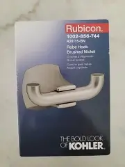 Kohler Rubicon Single Hook Robe Hook in Vibrant Brushed Nickel.