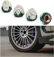 4PCS Strawberry Car Tire Valve Stem Caps, Bling Crystal Rhinestone Tire Valve Stem Covers, Dustproof Wheel Valve Covers for Women, Universal Car Accessories for Most Vehicles (Pink)