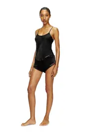 [Diesel] Diesel - Fluid pyjamas with denim effect - Pajamas - Woman - Black S Black