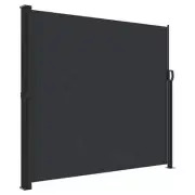 Retractable Side Awning Outdoor Patio Garden Wall Privacy Screen Black 180x600cm
