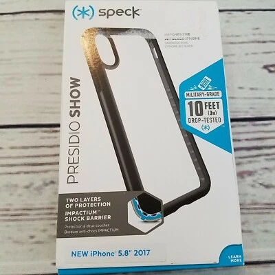 Speck Presidio Show case for iPhone X - 5.8" Clear/Black