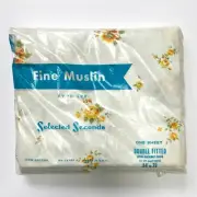 Vintage Double Fitted Sheet Yellow Roses Cotton Fabric Selected Seconds