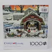 Charles Wysocki TWAS The Twilight Before Christmas Puzzle 1000PCS Horse Sled New