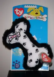 Ty Bow Wow Beanies ~ PAW PRINT BONE - Crinkle/Squeak Toy - RARE!