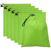 6pcs Drawstring Bag with Toggle 6 x 8 Inch Stuff Sack, Light Green