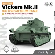 SSMODEL 578 V1.9 1/87 25mm Military Model Kit British Vickers Mk.II Medium Tank